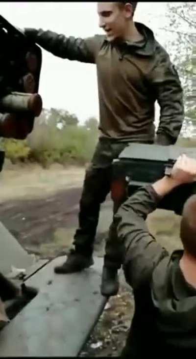 RU POV - Russian soldiers reloading a Grad MLRS