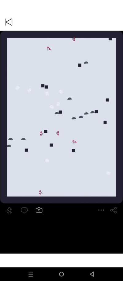 a game of rock paper scissors, except its a simulation