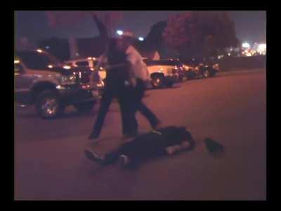 Guy gets put to sleep at parking lot