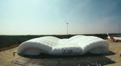 The first of its kind in Asia. Hyderabad now has a new inflatable hangar. This is a giant leap in terms of aircraft maintenance & service.