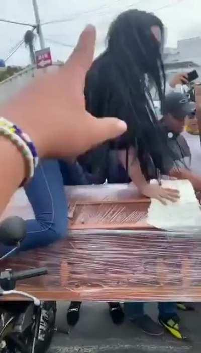 HMC while I lap dance on my man’s coffin