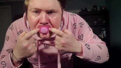 Did this dude just superglued a pacifier to his face 😧