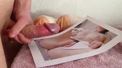 Huge cumshot for this reddit girl after Fleshlight edging