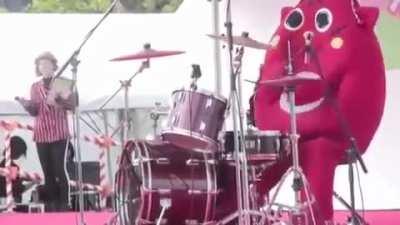 HMB while I play drums at the kindergarten party