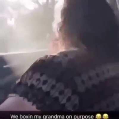 POS granddaughter won't let grandma out of a locked car while she hotboxes it against her grandma's will.