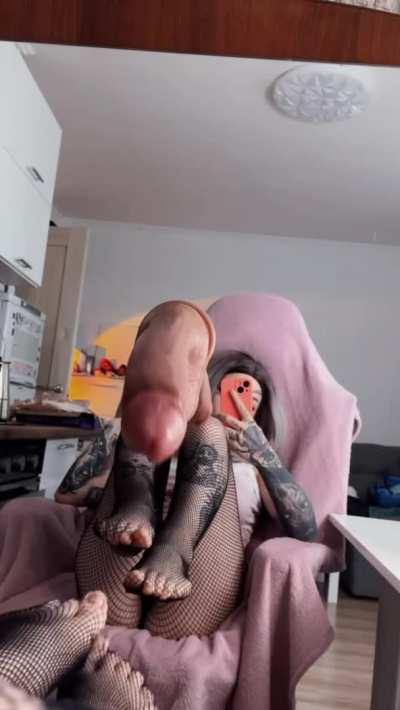 I work better with my mouth. But I hope my legs will up your cock.