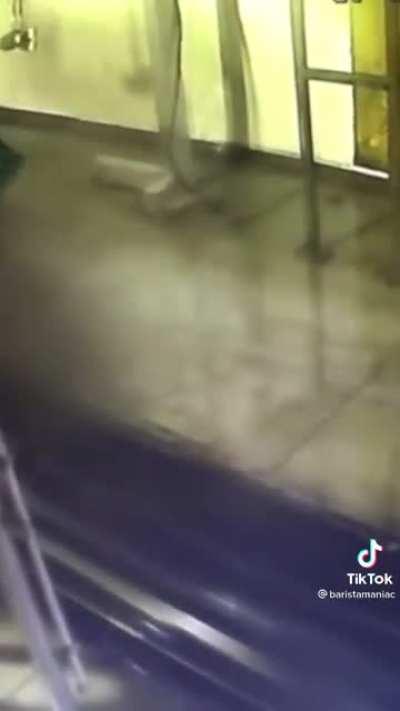 Car gone rogue at a car wash.