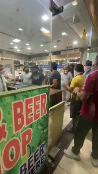 That's what you get for creating a ruckus at your liquor store