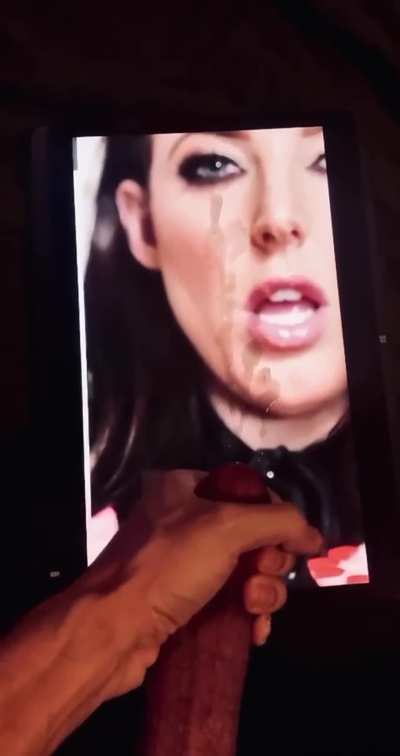 Putting a thick load on Angela’s perfect tits
