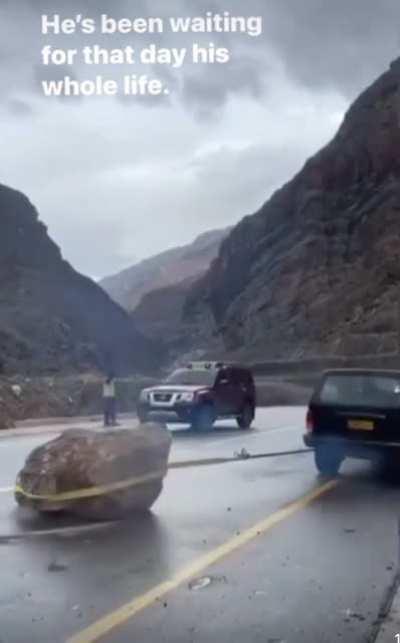 The joy he probably felt saving the day.