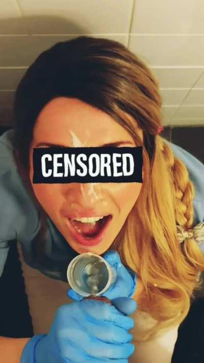 We got CAUGHT..Interrupted cumshot facial at the sperm bank