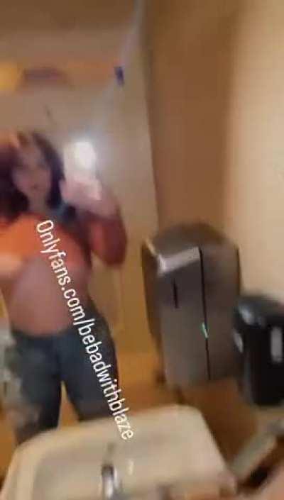 Big Tits Natural Tits Pretty Public Redhead Porn GIF by bebadwithblaze