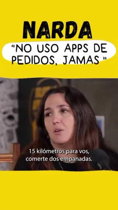 Narda Lepes (Ex Mesa del Hambre) opinando sobre las apps de pedidos