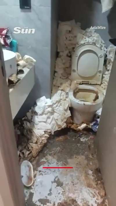 Online gaming addict stayed in a hotel room for 2 years before checking out and leaving behind a 3 foot deep mountain of toilet paper and trash