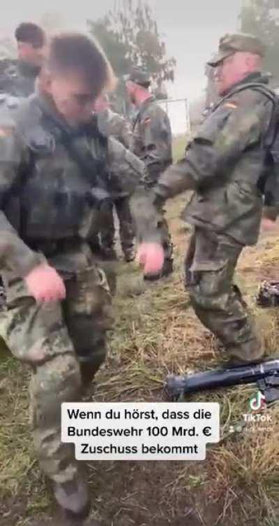 German Soldiers reaction, to the Military Budget increasing to 100 Billion