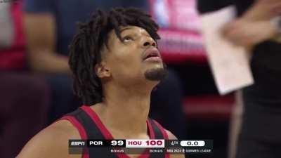 [Highlight] Jabari Smith Jr. game winner 3-pointer vs. the Portland Trail Blazers with 0.6 seconds to go giving the Rockets their first Summer League win on their first game. With replays.