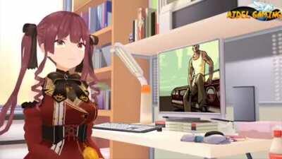 Watchdog Korone keeping Marine Pure [cr: Aidel Gaming]