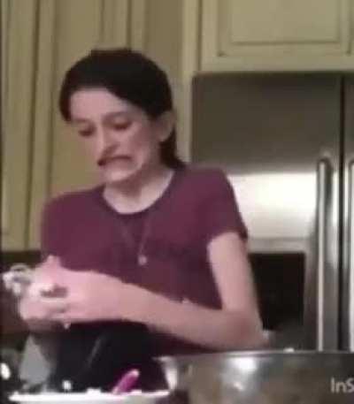 Trying to stop an electric mixer