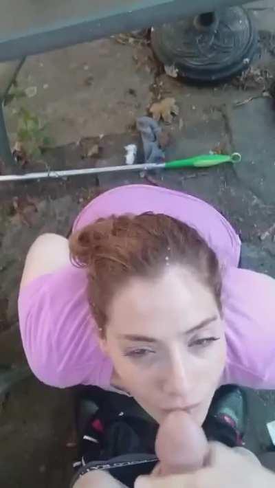 Heather Kane having some public fun while smoking