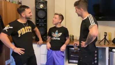 First time threesome for curious boy