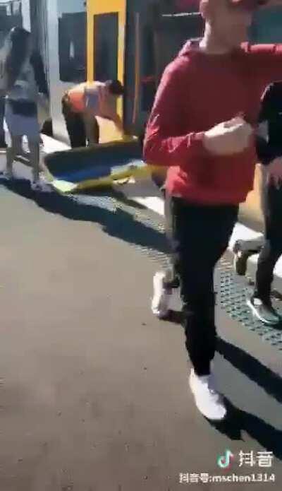 Derailment at train station