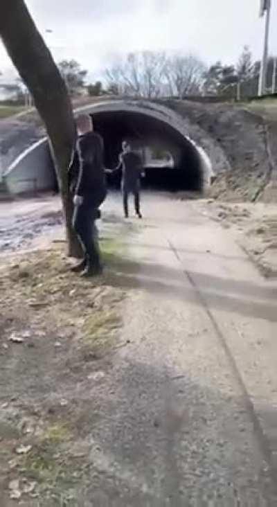Fireworks in the tunnel create a giant shockwave