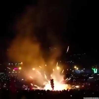 Putting fireworks on a hot air balloon