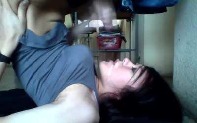 Pretty girls mouth of cum