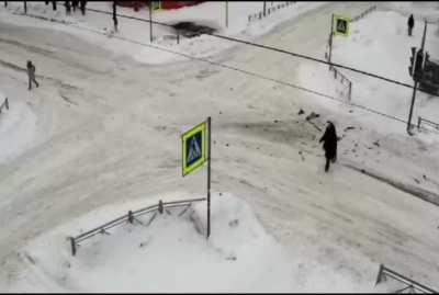 Most normal road situation in Eastern Europe and least steel-balled babuška