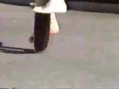 Rodney Mullen, freestyle skateboarder in Japan. 1984.