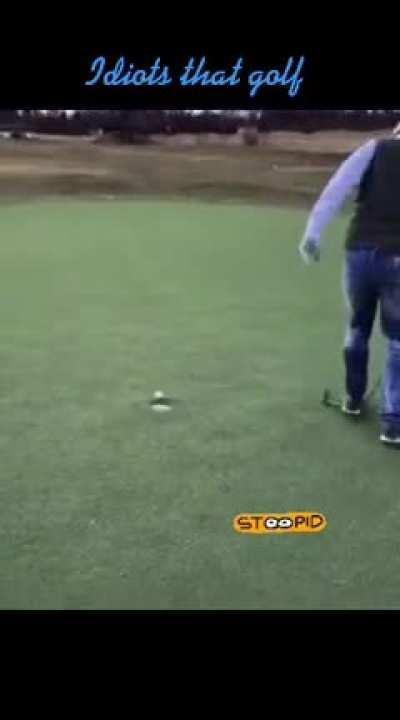 Dude dies inside after he sinks a putt