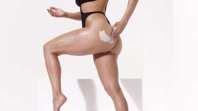 Promoting her cosmetics line 