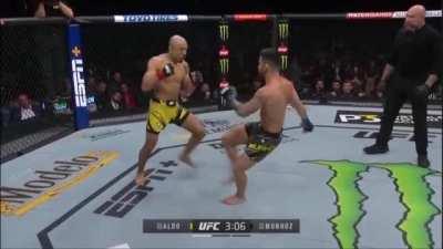 Jose Aldo's Flawless Calf Kick Defense against Pedro Munhoz