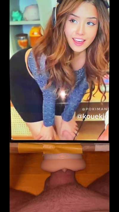 Pokimane cum tribute (full video and all my other tribute are on my telegram Chanel link on my profile)