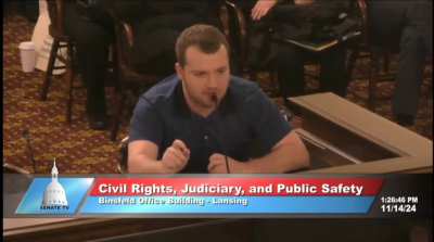 Racist MAGA Man Rants at Michigan Senate Meeting