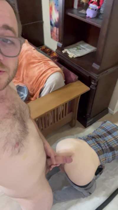 He’s so eager for my cock 🤓😈