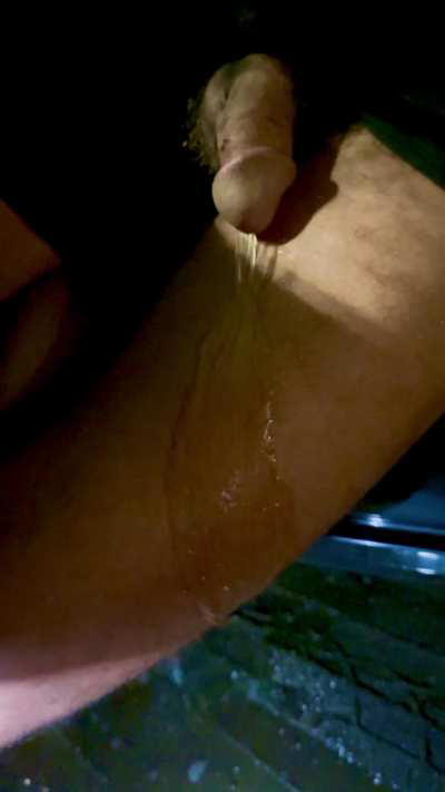 Pissing down my leg a ton before heading into gas station 🥵😈💦💦💦💦