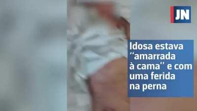 An elderly person was found like this in a care facility in Portugal, He has an open wound covered with ants.