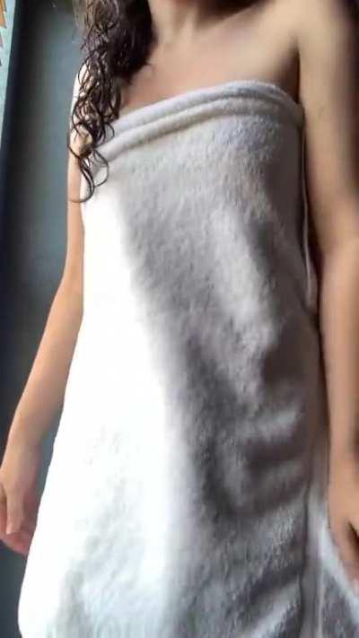 dropping my towel to show my naked body :)