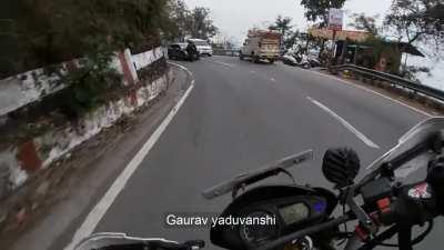 NEVER OVERTAKE AT BLIND TURNS. [WARNING: SERIOUS ACCIDENT] More details in comment.