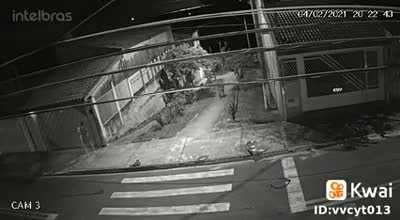 A cat running from a dog, a burglar running from a policeman and a guy running from his wife all at the same time