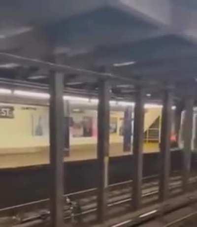 WCGW Throwing a bicycle on train track in NYC