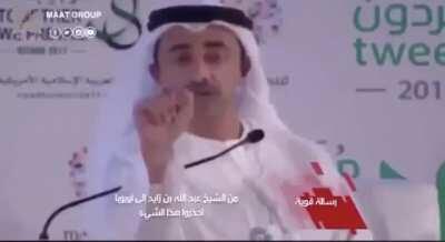 UAE foreign minister speaking about reality of radicle islamists (musli&Ntilde; fundamentalists)