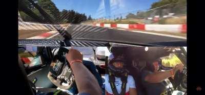 Guy with one arm full sending a ktm X bow in the nordschleife