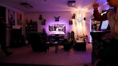 Wife and I celebrating. It's already Friday here in Japan! Drinking involved.