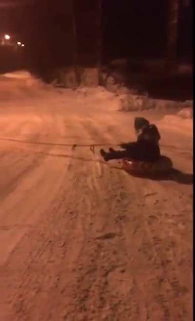 HMFT after sledding(?) with car