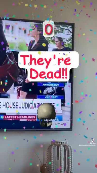 TV news channel broadcasting a live countdown timer until 