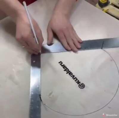 Making a circle with a square.