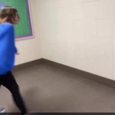 Idiot fighting a wall