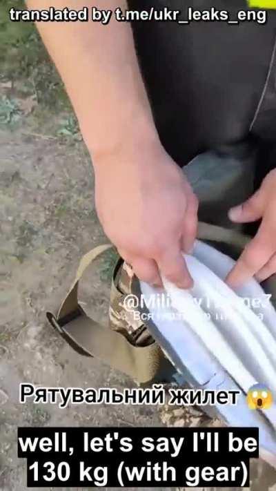 Ru pov: AFU fighters are outraged by the quality of the life jackets supplied to them. 